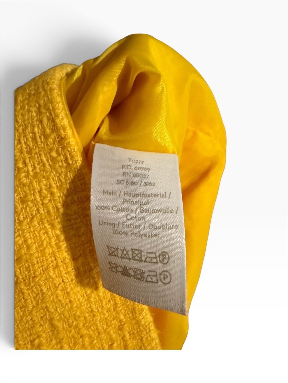 Boden Yellow Vintage Swing Coat Size US 12 Textures Mod 60s Style Large Buttons - Picture 7 of 7